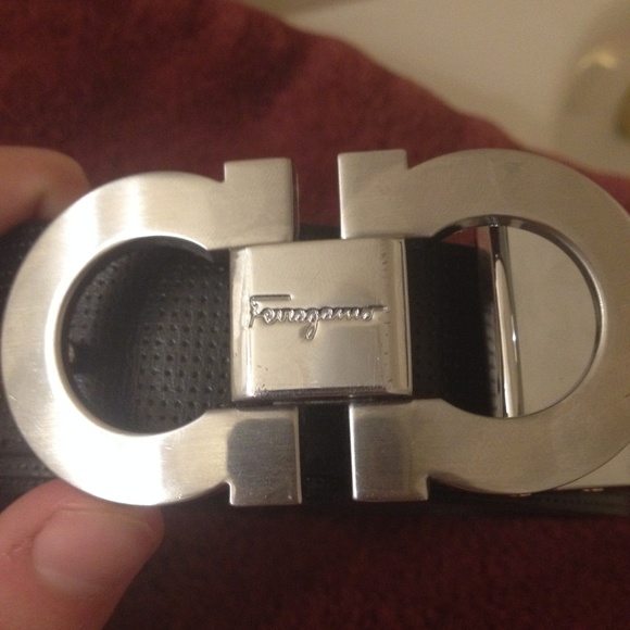salvatore ferragamo silver belt